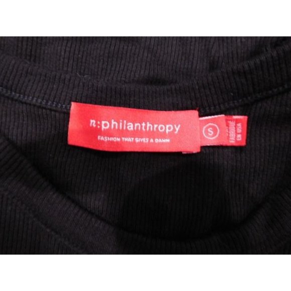 n: philanthropy Marlin Ribbed Tank in Black cat Size SMALL - Picture 7 of 7